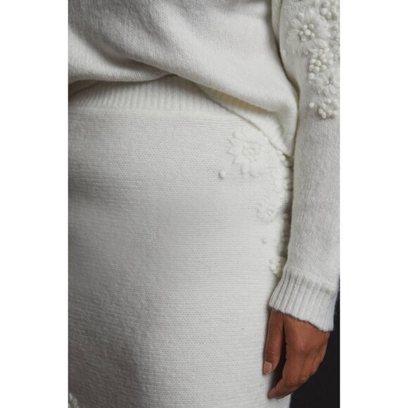 Anthropologie Floral Textured Sweater Skirt Set - Picture 4 of 15